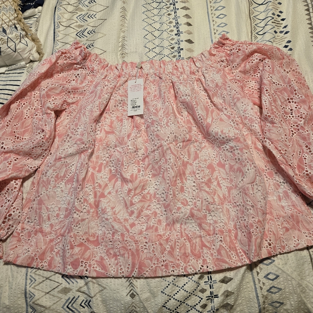 Lilly Pulitzer Eyelet Off-Shoulder Top